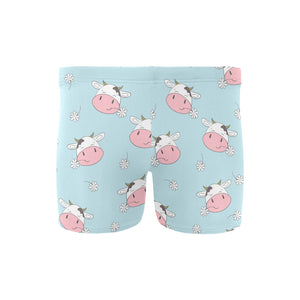 Cute cow flower pattern Men's Swimming Trunks