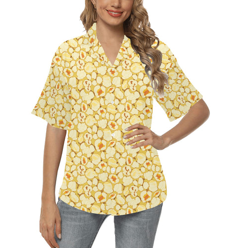 Popcorn Pattern Print Design 04 Women's All Over Print Hawaiian Shirt