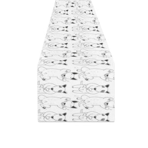 Bull Terrier Pattern Print Design 02 Table Runner