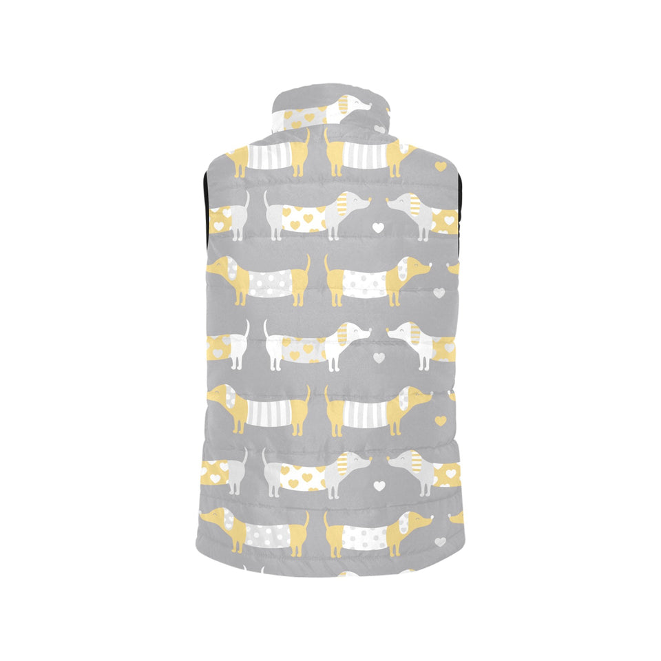 Cute dachshund dog pattern Women's Padded Vest