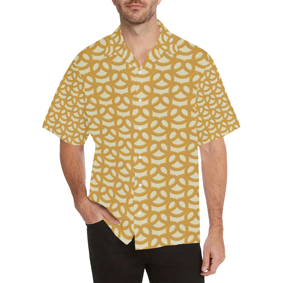 Pretzels Pattern Print Design 01 Men's All Over Print Hawaiian Shirt (Model T58)