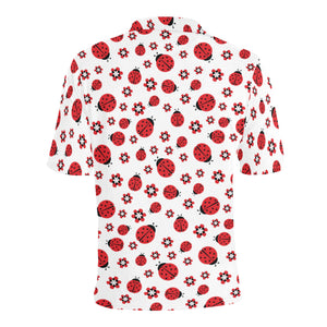 Ladybug Pattern Print Design 04 Men's All Over Print Polo Shirt