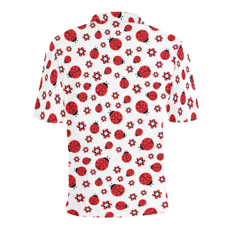Ladybug Pattern Print Design 04 Men's All Over Print Polo Shirt