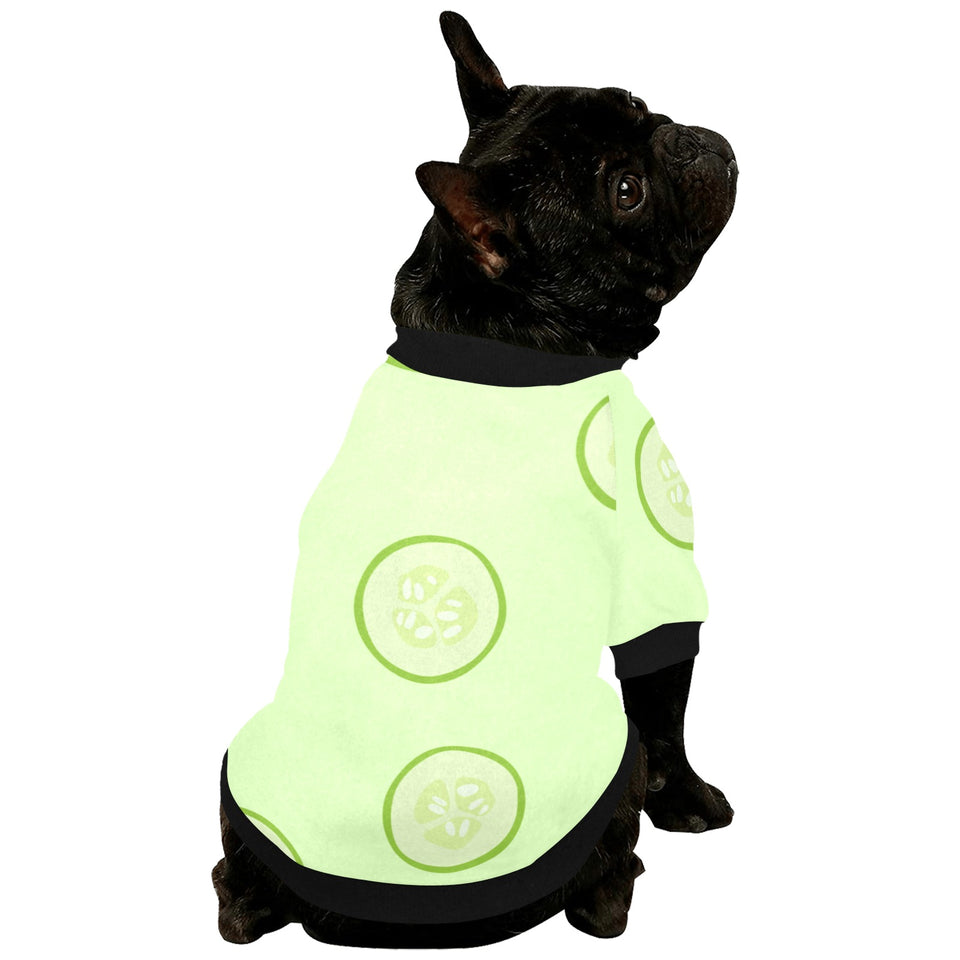 Cucumber pattern All Over Print Pet Dog Round Neck Fuzzy Shirt