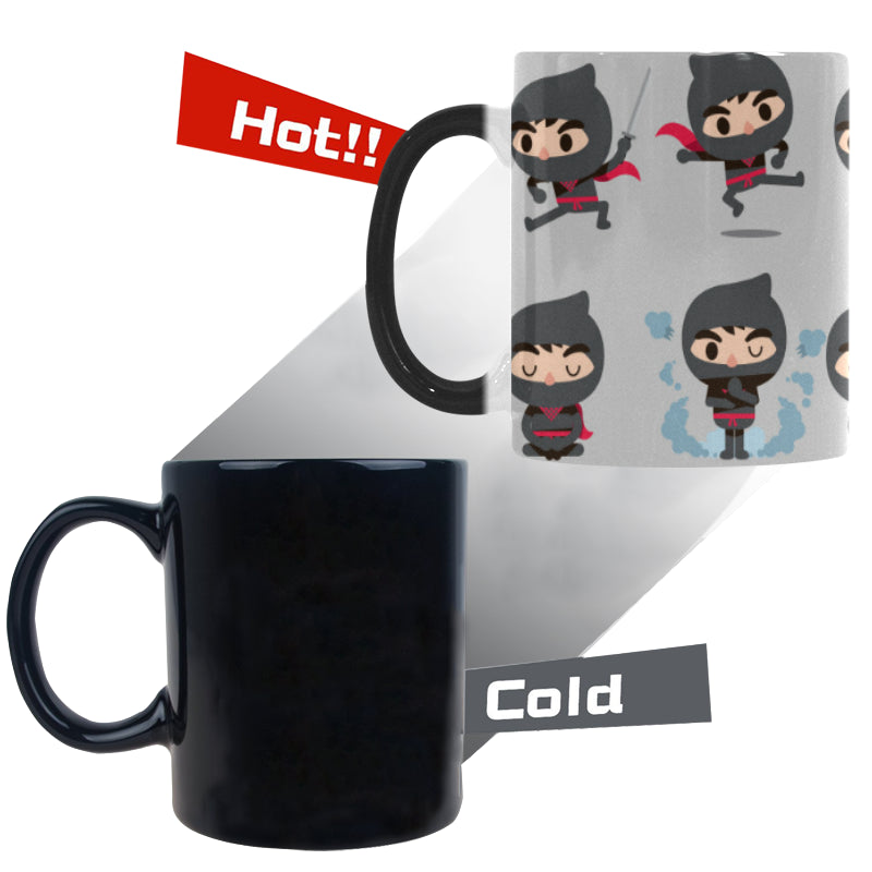 Cute ninja pattern Morphing Mug Heat Changing Mug