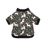 Unicorns forest background All Over Print Pet Dog Round Neck Fuzzy Shirt
