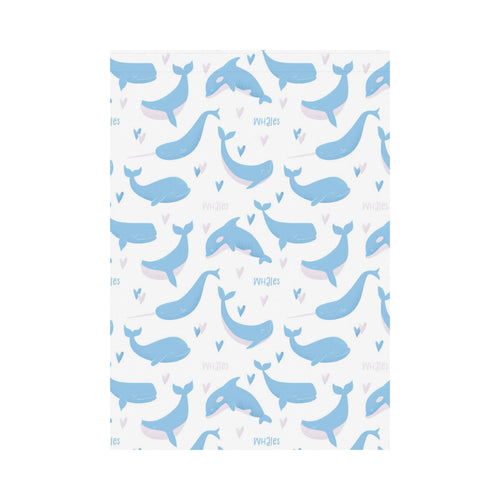 Blue whale pattern House Flag Garden Flag