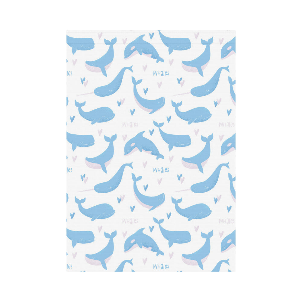 Blue whale pattern House Flag Garden Flag