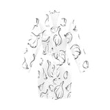 Garlic pattern black white Women's Long Sleeve Belted Night Robe