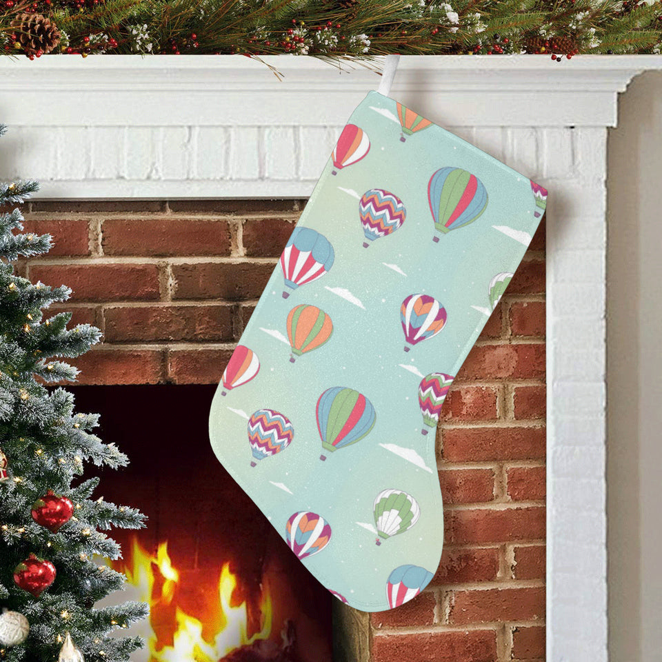 Hot Air Balloon design Pattern Christmas Stocking