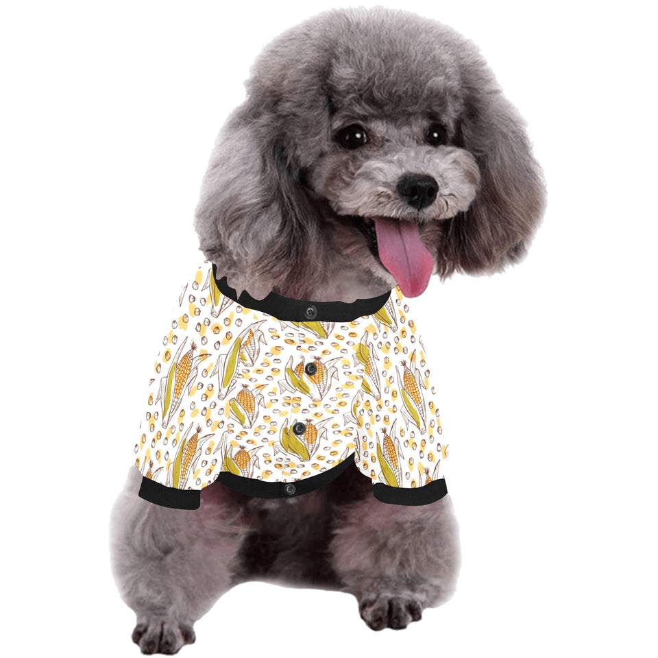 Corn Pattern Print Design 02 All Over Print Pet Dog Round Neck Fuzzy Shirt