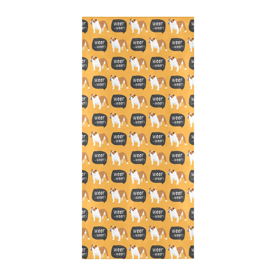 English Bulldog Pattern Print Design 04 Beach Towel