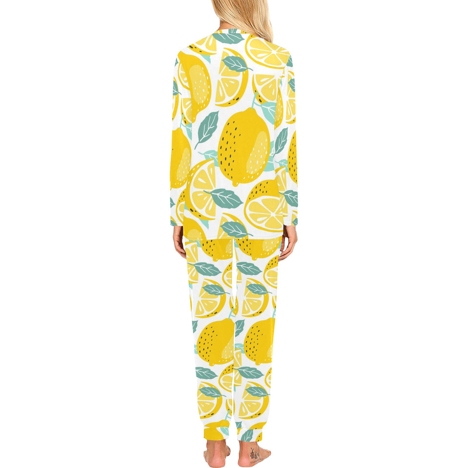 lemon design pattern Women's All Over Print Pajama Set
