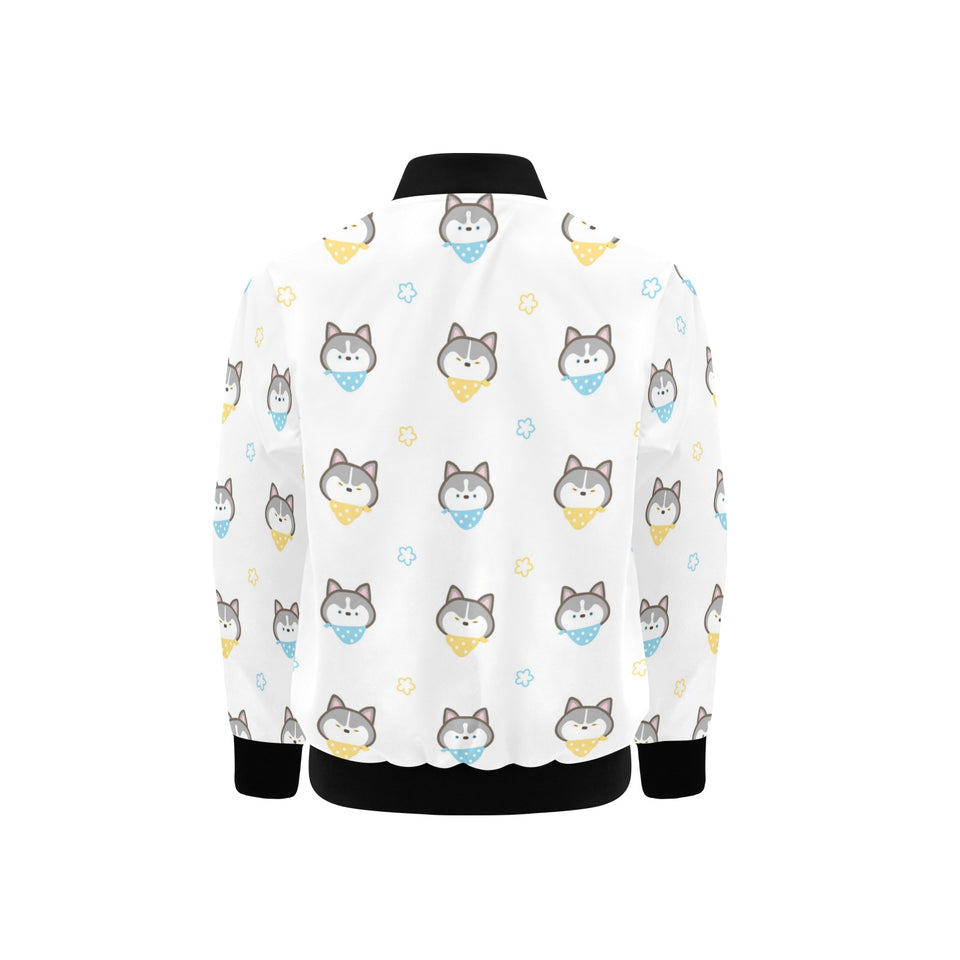 Cute Siberian Husky pattern Kids' Boys' Girls' Bomber Jacket