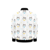 Cute Siberian Husky pattern Kids' Boys' Girls' Bomber Jacket