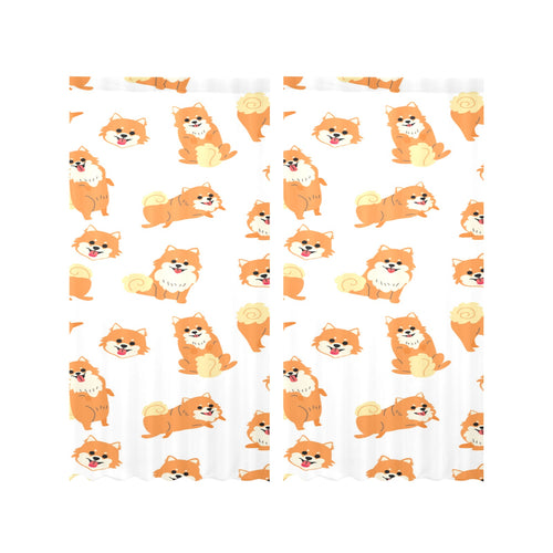 Brown pomeranian pattern Gauze Curtain