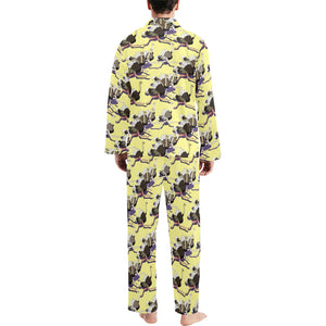 Ostrich Pattern Print Design 04 Men's Long Pajama Set