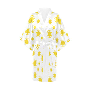 Sun pattern Women's Short Kimono Robe