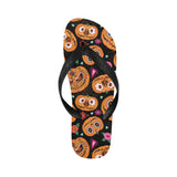 Pumpkin flowers spiderweb Halloween theme Unisex Flip Flops