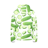 cucumber whole slices pattern Kids' Boys' Girls' Padded Hooded Jacket