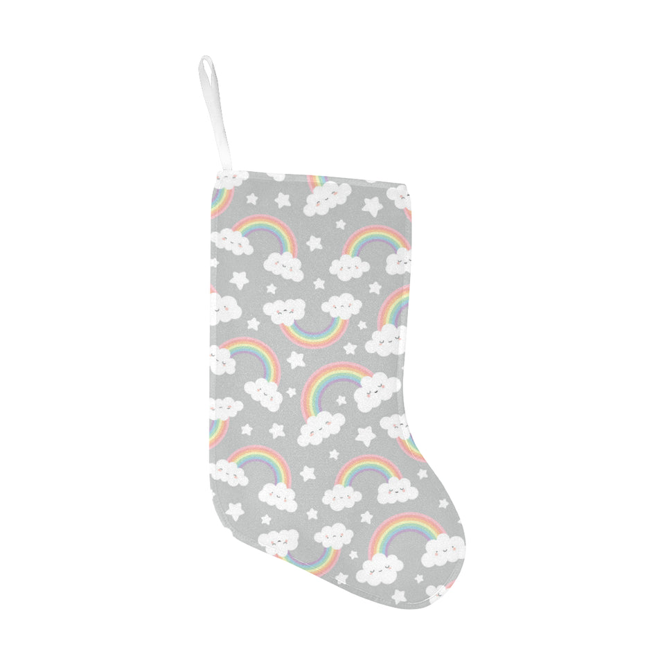 Cute rainbow clound star pattern Christmas Stocking