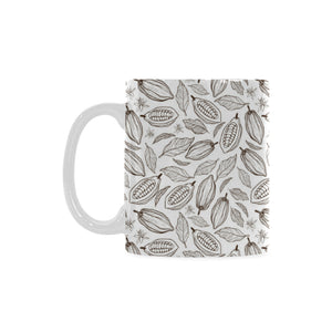 cacao beans leaves pattern Classical White Mug (Fulfilled In US)