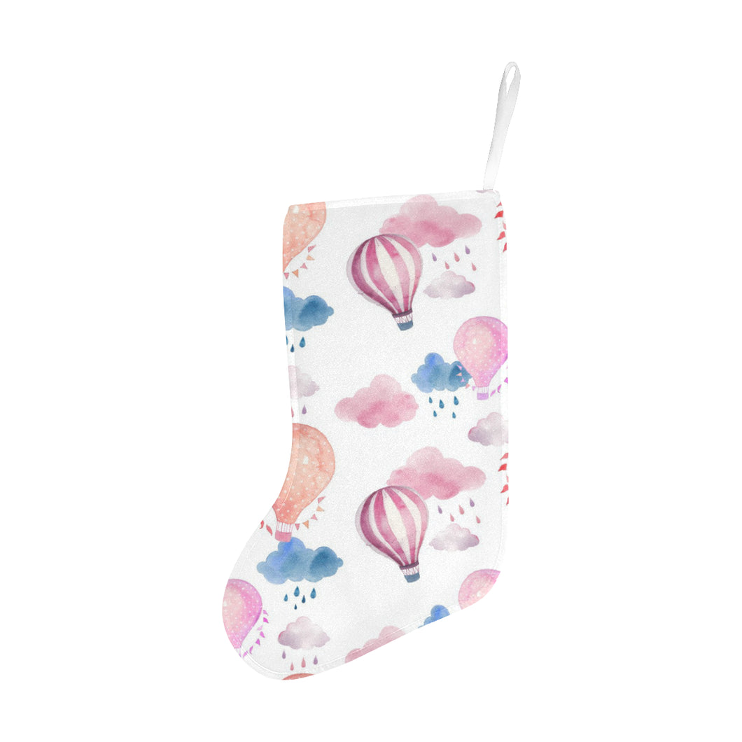 Watercolor air balloon cloud pattern Christmas Stocking