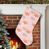 Cute fox pattern pink background Christmas Stocking