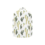 Cute cactus pattern Women's Long Sleeve Polo Shirt