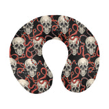 Red snake skull pattern U-Shaped Travel Neck Pillow