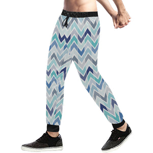 zigzag  chevron blue pattern Unisex Casual Sweatpants