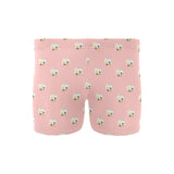 Cute hamster cheese pattern pink background Men's Swimming Trunks