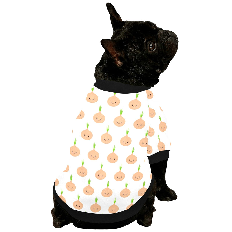 cute onions smiling faces All Over Print Pet Dog Round Neck Fuzzy Shirt