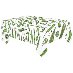Hand drawn sketch style green Chili peppers patter Tablecloth