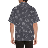 sushi pattern black background Men's All Over Print Hawaiian Shirt