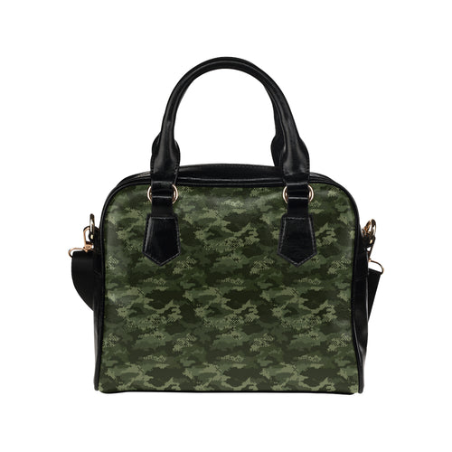 Digital Green camouflage pattern Shoulder Handbag