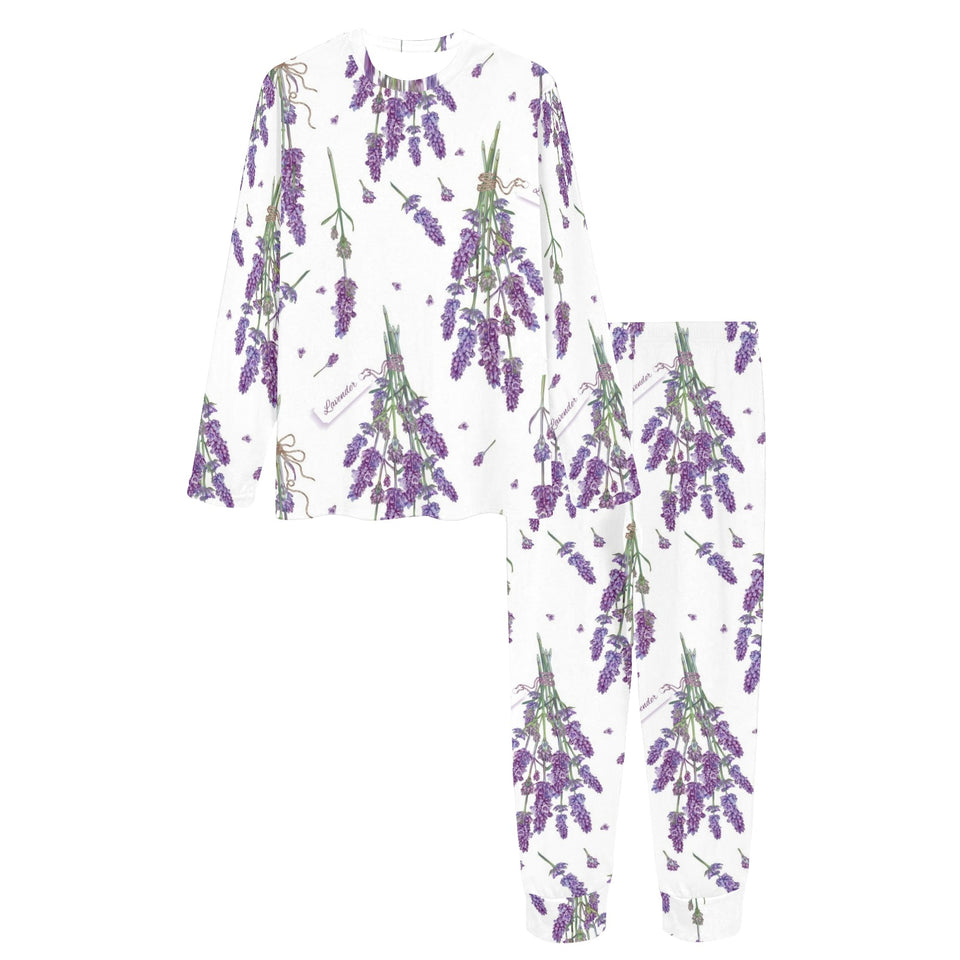 lavender flower design pattern Women's All Over Print Pajama Set