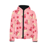 Cake cherry pattern Kids' Boys' Girls' Padded Hooded Jacket
