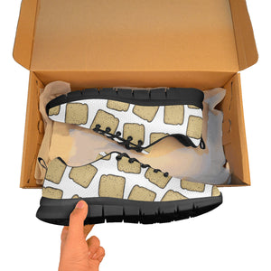 Bread Toast Pattern Print Design 03 Men's Breathable Sneakers ( Model 055)