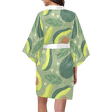 Avocado pattern Women's Short Kimono Robe