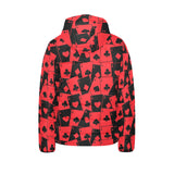 Casino Cards Suits Pattern Print Design 02 Kids' Boys' Girls' Padded Hooded Jacket