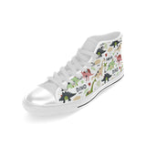 Cute dinosaurs pattern Men's High Top Canvas Shoes White