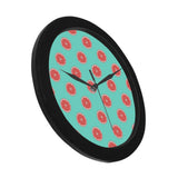 Grapefruit green background Elegant Black Wall Clock