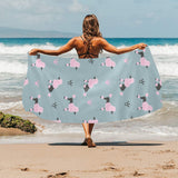 poodle dog pattern Beach Towel