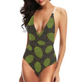 Hop pattern black background Women's One-Piece Swimsuit