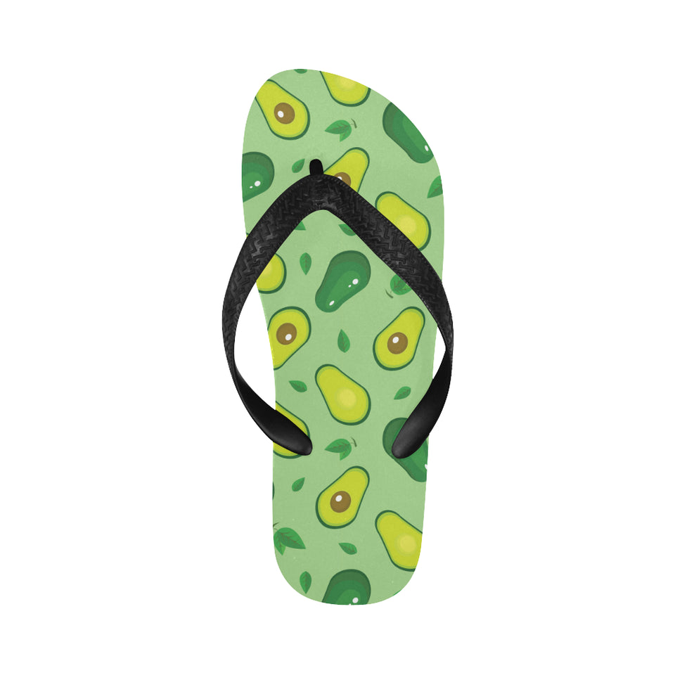 Avocado pattern green background Unisex Flip Flops
