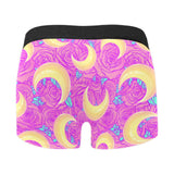 Moon pink rose background Men's All Over Print Boxer Briefs Men's Underwear