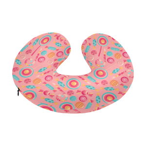 Colorful candy pattern U-Shaped Travel Neck Pillow