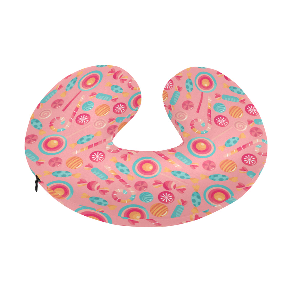 Colorful candy pattern U-Shaped Travel Neck Pillow