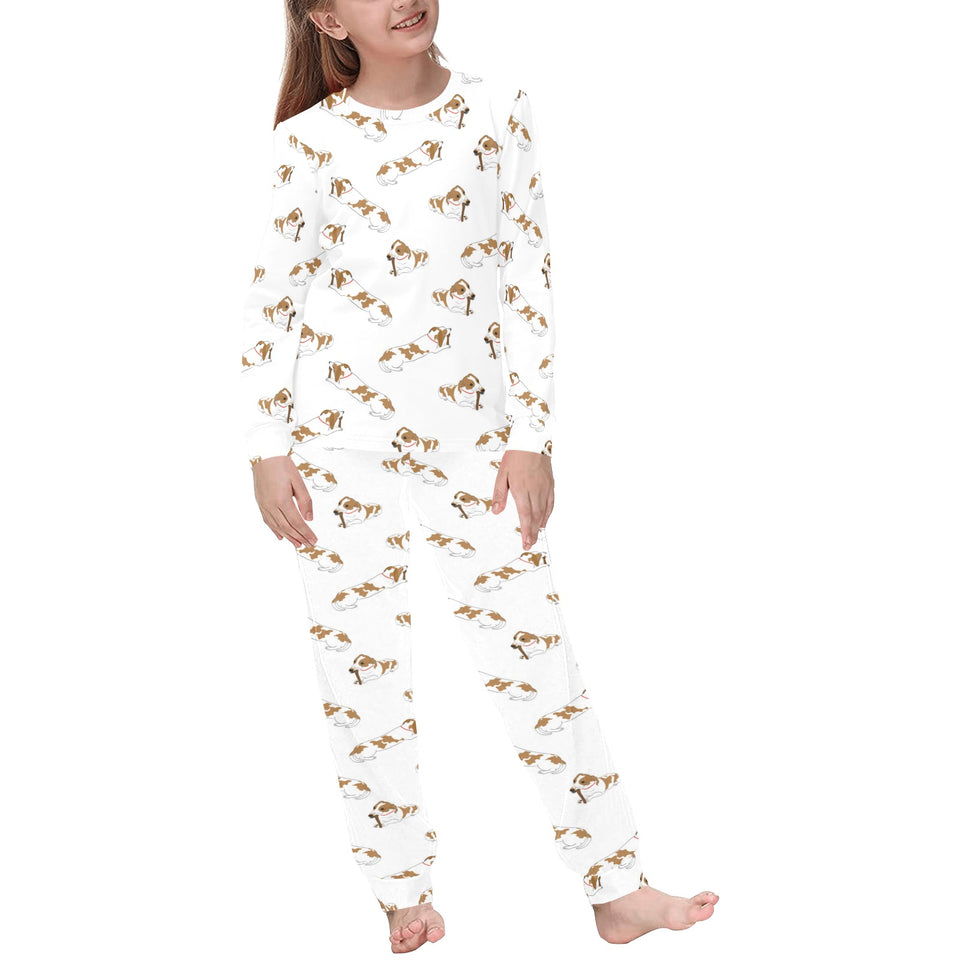 Jack Russel Pattern Print Design 04 Kids' Boys' Girls' All Over Print Pajama Set